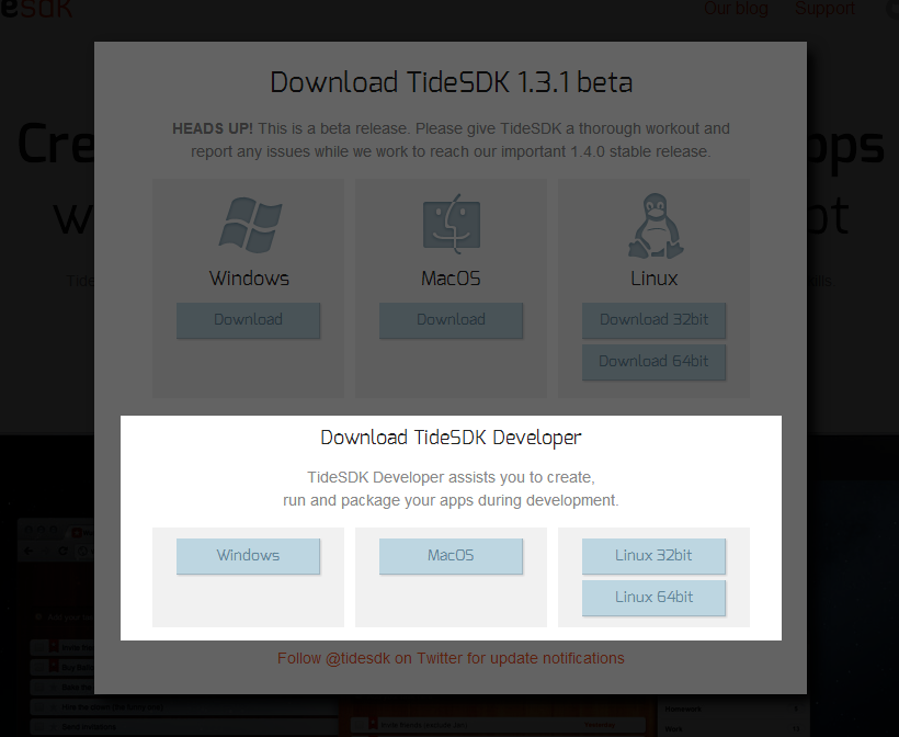 TideSDK Gestionnaire - Créer des logiciels