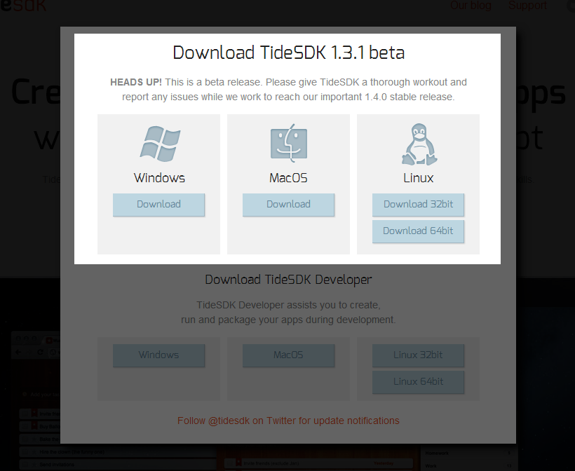 Tidesdk SDK - Créer des logiciels